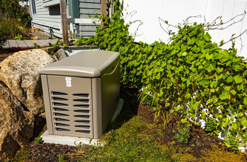 Residential Generator in a Backyard
